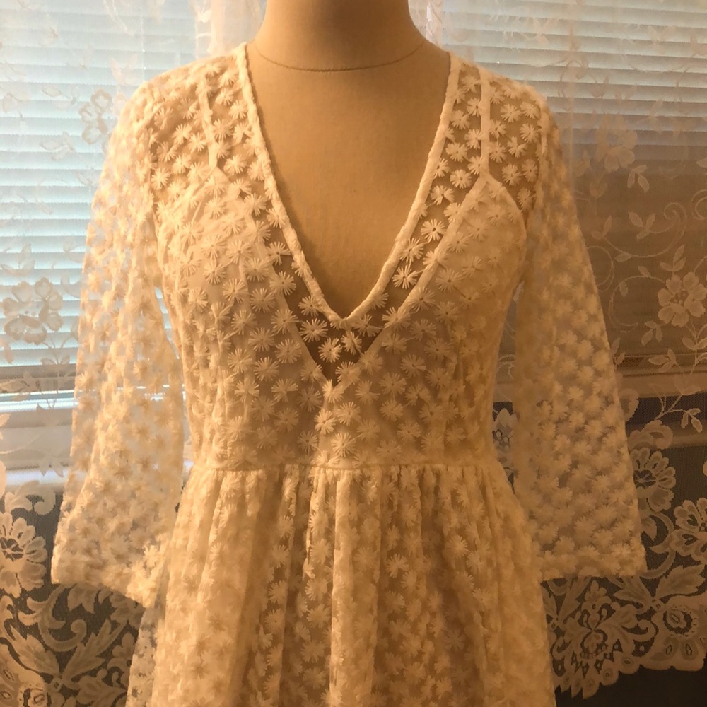White long lace dress